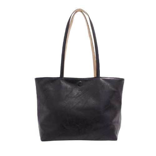 Brooke 2-in-1 Reversible Tote - Black / Light Khaki 
